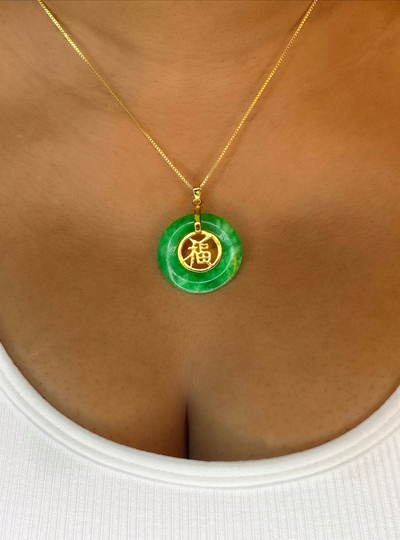 Jade Good Fortune Green Necklace