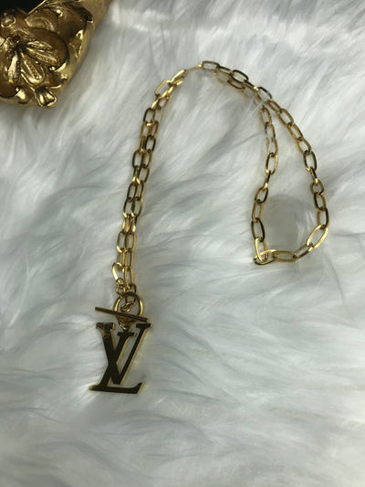Repurposed / Reworked Big LV Charm Necklace