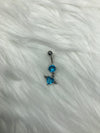 Angel Wing Belly Ring (Blue)