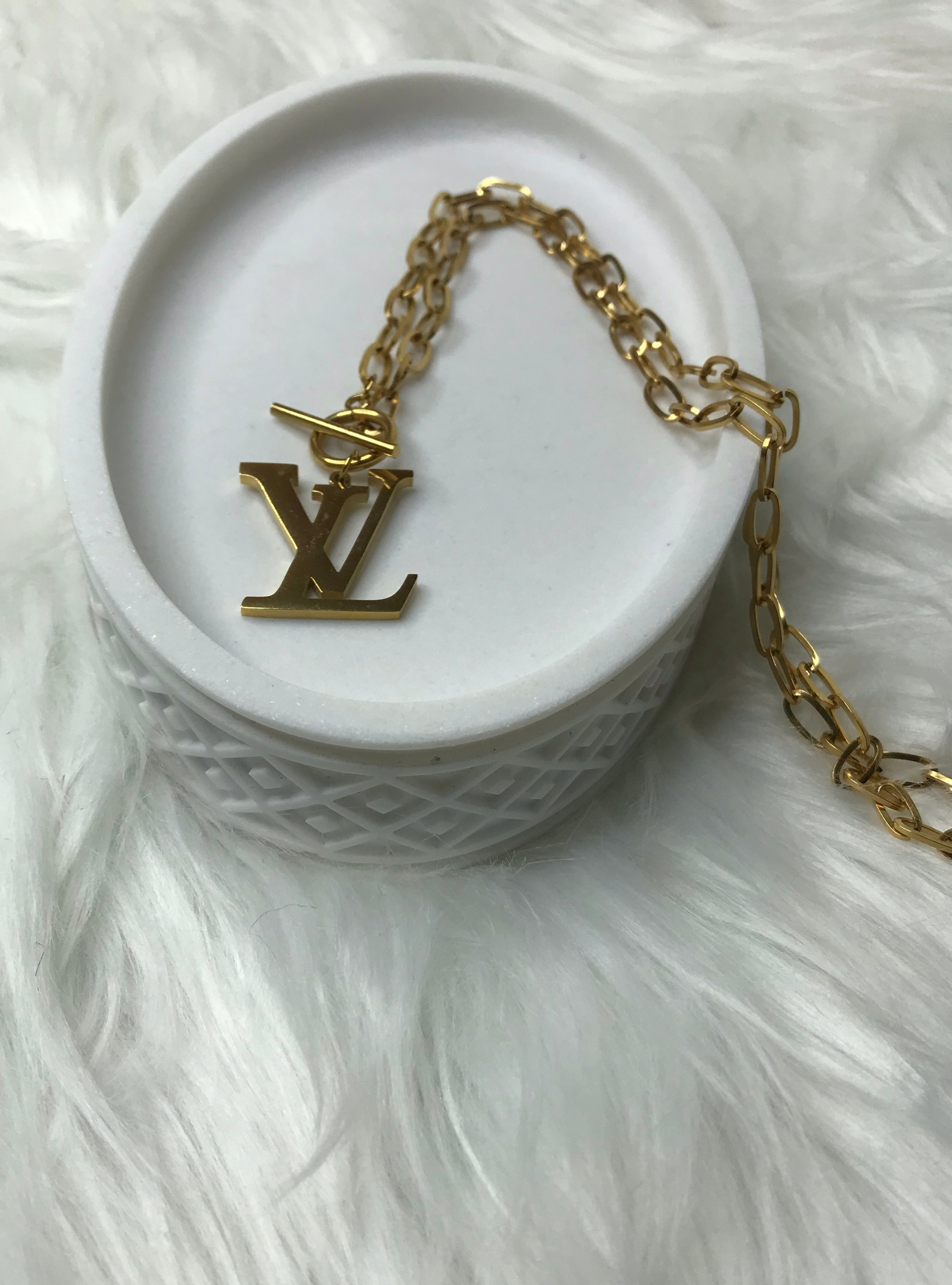 Repurposed / Reworked Big LV Charm Necklace - glamaristyles