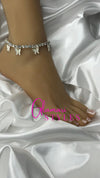 Butterfly Crystal Charm Anklet (Silver)
